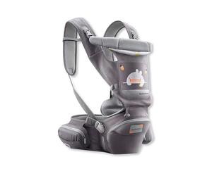 SONARIN Ligera Multifuncional Mochila Portabebés con Asiento de Cadera,Portabebés Ergonómico Transpirable Portador de Bebé Multiposición para Recién Nacidos 0-36 Meses(Gris)