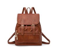 SONARIN Mini Mochila Mujer,Moda PU Mochilas Casual Mochilas Escolares Niñas,Ligera Antirrobo Mochila Señoras para Viaje Universidad Trabajo(Marrón)