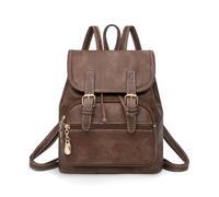 SONARIN Mini Mochila Mujer,Moda PU Mochilas Casual Mochilas Escolares Niñas,Ligera Antirrobo Mochila Señoras para Viaje Universidad Trabajo(Café)