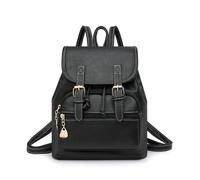 SONARIN Mini Mochila Mujer,Moda PU Mochilas Casual Mochilas Escolares Niñas,Ligera Antirrobo Mochila Señoras para Viaje Universidad Trabajo(Negro)