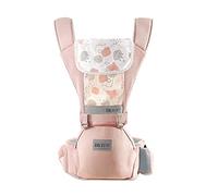 SONARIN Mochila Portabebés Ergonómico con Asiento de Cadera,Algodón Puro Portabebé Ligero Transpirable para Niños Pequeños de 0 a 36 Meses,Aprobado por Estándar de Seguridad,Hasta 30 KG(Rosa)