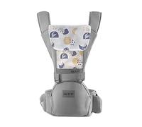 SONARIN Mochila Portabebés Ergonómico con Asiento de Cadera,Algodón Puro Portabebé Ligero Transpirable para Niños Pequeños de 0 a 36 Meses,Aprobado por Estándar de Seguridad,Hasta 30 KG(Gris)