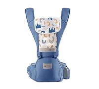 SONARIN Mochila Portabebés Ergonómico con Asiento de Cadera,Algodón Puro Portabebé Ligero Transpirable para Niños Pequeños de 0 a 36 Meses,Aprobado por Estándar de Seguridad,Hasta 30 KG(Azul)