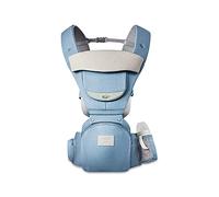 SONARIN Mochila Portabebés Multifunción 3 en 1 con Asiento de Cadera,100% Algodón 3D Air Mesh Portabebés Transpirable para 0-36 Meses,Ergonómico,Ajustable,Todas las Posiciones,Hasta 30 KG(Azul)