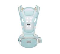 SONARIN Mochila Portabebés Transpirable con Asiento de Cadera para Niños Pequeños de 0 a 36 Meses, Algodón Puro Portabebé Ergonómico, Multiposición, Ajustable, Hasta 30 kg(Verde)
