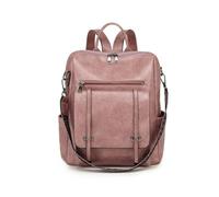 SONARIN Moda Mochila Mujer,Impermeable PU Bolsa Antirrobo Mochila Casual Mochilas Escolares Niñas Mochila de Viaje Bolsa de Hombro Convertible para Universidad Trabajo(Rosa)