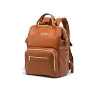 SONARIN Moda PU Mochila de Pañales para Bebé,Multifuncional Impermeable Bolsa de Pañales Portátil Bolso Cambiador de Viaje con Bolsillos Aislados & Ganchos Carrito Bebé(Marrón)