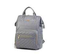 SONARIN Moda PU Mochila de Pañales para Bebé,Multifuncional Impermeable Bolsa de Pañales Portátil Bolso Cambiador de Viaje con Bolsillos Aislados & Ganchos Carrito Bebé(Gris)