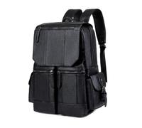 SONARIN Moda PU Mochila Hombre,Gran Capacidad Impermeable Mochila Ordenador Portatil Mochilas de Trabajo Mochilas de Viaje Bolsa Casual para Escolar(Negro)