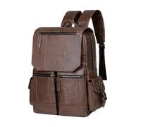 SONARIN Moda PU Mochila Hombre,Gran Capacidad Impermeable Mochila Ordenador Portatil Mochilas de Trabajo Mochilas de Viaje Bolsa Casual para Escolar(Café)