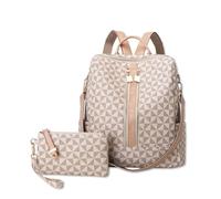 SONARIN Moderno Bolso Mochila Mujer,Multiusos Vintage Mochila Damas con Monedero Mochilas Casual Bolso de Mano,Bolsa de Hombro Convertible para Viaje Escolar Trabajo(Beis)