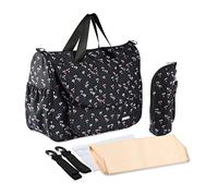 SONARIN Multifunción Bolsa de Pañales para Bebés,Materna Messenger Bolsos Bandolera Bolsa de Viaje para Pañales Grande Impermeable con Cambiador & Bolsa de Botella & Ganchos Cochecito(Negro)