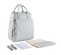 SONARIN Multifunción Elegante Mochila de Pañales para Bebé,Bolsa de Pañales Gran Capacidad Impermeable Bolsa para Pañales de Viaje Portátil con Cambiador y Ganchos Carrito Bebé(Gris)
