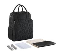 SONARIN Multifunción Elegante Mochila de Pañales para Bebé,Bolsa de Pañales Gran Capacidad Impermeable Bolsa para Pañales de Viaje Portátil con Cambiador y Ganchos Carrito Bebé(Negro)