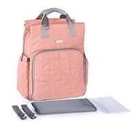 SONARIN Multifunción Impermeable Mochilas para Pañales con cambiador,correa para cochecito,Bolsa de portátil a prueba de golpes,Bolsas con aislamiento de botella,Gran Capacidad,lavable(Rosado)