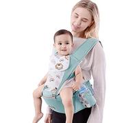 SONARIN Multifunción Mochila Portabebés con Asiento de Cadera,Portabebés Ergonómico Algodón Portador de Bebé Transpirable para Recién Nacidos Niños 0-36 Meses,Todas las Posiciones(Verde)