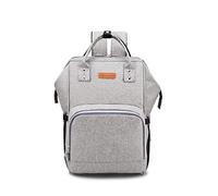 SONARIN Multifunción Mochilas para Pañales, Bolsa de pañales, Organizador de Mochila de Viaje Con Bolsas Con Aislamiento de Botella,Interfaz USB,Impermeable,Gran Capacidad(Gris)