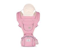 SONARIN Multifunción Todas las Estaciones Mochila Portabebés con Asiento de Cadera,Portabebés Ergonómico Transpirable Portador de Bebé Multiposición para Recién Nacidos 0-36 Meses(Rosa)
