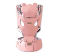 SONARIN Multifuncional 3 en 1 Mochila Portabebés con Asiento de Cadera,Portabebés Ergonómico Transpirable Portador de Bebé Multiposición para Recién Nacidos 0-36 Meses(Rosa)