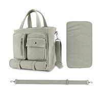 SONARIN Multifuncional Gran Capacidad Bolsa de Pañales para Bebés,Impermeable Ligero Materna Messenger Bolsos Bandolera Portátil Bolsa de Viaje para Pañales con Cambiador(Caqui)