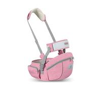 SONARIN Multifuncional Portabebé Asiento de Cadera,Portador de Bebé Ergonómico Taburete de Cintura con Cinturón de Seguridad & Correa de Hombro para Bebé Niño Pequeño 0-24 Meses(Rosa)