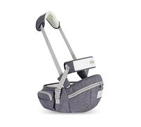 SONARIN Multifuncional Portabebé Asiento de Cadera,Portador de Bebé Ergonómico Taburete de Cintura con Cinturón de Seguridad & Correa de Hombro para Bebé Niño Pequeño 0-24 Meses(Gris)