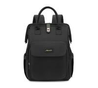 SONARIN Multifuncional Superior Mochila de Pañales para Bebé,Portátil Impermeable Bolsa de Pañales Bolso Cambiador de Viaje con Bolsillos Aislados & Ganchos Carrito Bebé(Negro)