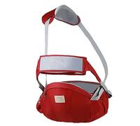 SONARIN Multifuncional Transpirable Portabebé Asiento de Cadera,Portador de Bebé Taburete de Cintura Ergonómico con Cinturón de Seguridad & Correa de Hombro para 3-36 Meses(Rojo)
