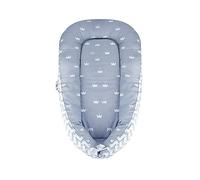 SONARIN Nido para Bebe Recién Nacido,Reductor de Cuna Nidos,Doble cara,Transpirable,100% Algodón hipoalergénico,con Almohada,Portátil(Corona Gris)