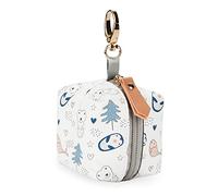 SONARIN Portachupete Bebé Portátil con Hebilla para Bolso Cambiador,PU Funda Chupete Bolsillo para Chupete Estuche para Chupete Caja de Almacenamiento para llevar 2 Chupetes(Pingüino)