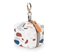 SONARIN Portachupete Bebé Portátil con Hebilla para Bolso Cambiador,PU Funda Chupete Bolsillo para Chupete Estuche para Chupete Caja de Almacenamiento para llevar 2 Chupetes(Piedra Colorida)