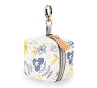 SONARIN Portachupete Bebé Portátil con Hebilla para Bolso Cambiador,PU Funda Chupete Bolsillo para Chupete Estuche para Chupete Caja de Almacenamiento para llevar 2 Chupetes(Flores)