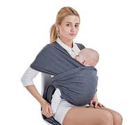 SONARIN Premium Fular Portabebés,Baby Sling Wrap portabebé, adecuado para recién nacidos, bebés y niños pequeños, algodón suave y Comfort Spandex, talla única para todos(Gris Oscuro)