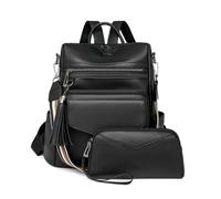 SONARIN PU Bolso Mochila Mujer,Impermeable Moda Mochila Damas con Monedero Mochilas Casual Bolso de Mano,Bolsa de Hombro Convertible para Viaje Escolar Trabajo(Negro)