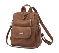 SONARIN PU Mochila Mujer,Gran Capacidad Bolsa Antirrobo Casual Mochila Impermeable Mochilas Escolares Niñas Mochila de Viaje Bolsa de Hombro para Universidad Trabajo(Caramelo)