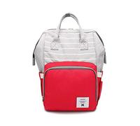 SONARIN Raya Multifunción Mochilas para Pañales,Bolsa de pañales,Organizador de Mochila de Viaje Con Bolsas Con Aislamiento de Botella,Impermeable,Gran Capacidad(Rojo)