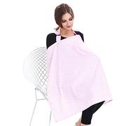 SONARIN Rayas Premium Cubiertas de lactancia,4 en 1 Multifunción,con bolsa de almacenamiento y esquinas para toallas,Mantas de lactancia,transpirable y liviana(Rosado)