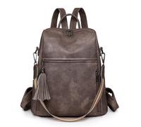 SONARIN Retro Mochila Mujer, Moda PU Bolsa Antirrobo Casual Escolares Niñas Bolsa de Viaje Hombro Impermeable Universidad Trabajo (Gris)