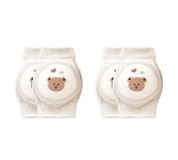 SONARIN Rodilleras Bebe para Gatear,2 Pares Rodilleras para Gatear Elásticas Protectores de Rodilla Calentador de Piernas Bebé Transpirable para Bebé Niños Niñas 0-36 Meses(Oso 2)