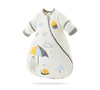 SONARIN Saco de Dormir para Bebé con Mangas Extraíbles,2,5 TOG Saco de Dormir de 100% Algodón Súper Suave y Cálido Bebé Mantas Usable para Niños Pequeños de 3 Meses a 4 Años(Oso)