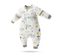 SONARIN Saco de Dormir para Bebé con Piernas,100% Algodón Saco de Dormir con Mangas Extraíbles Súper Suave y Cálido Bebé Mantas Usable para Niños Pequeños de 3 Meses a 7 Años(Rinoceronte)