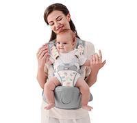 SONARIN Simple Portabebé Asiento de Cadera,Mochila Portabebés con Asiento de Cadera Ergonómico Multifuncional Portador de Bebé Portabebés Transpirable para Recién Nacidos 0-36 Meses(Gris)