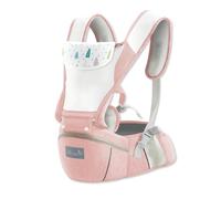 SONARIN Transpirable Ajustable Mochila Portabebés con Asiento de Cadera,Ergonómico Porta Bebé Portador de Bebé con Función de Almacenaje,Multiposición para Bebés de hasta 25 kg(Rosa)