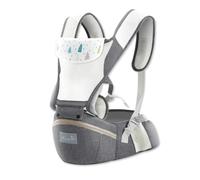 SONARIN Transpirable Ajustable Mochila Portabebés con Asiento de Cadera,Ergonómico Porta Bebé Portador de Bebé con Función de Almacenaje,Multiposición para Bebés de hasta 25 kg(Gris Oscuro)