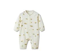 SONARIN Transpirable Bebé Pelele,Algodón Recién Nacido Monos Mameluco Ropa de Una Pieza Bodies Outfits Pijama Verano Manga Larga Bebé Onesies Trajes para Bebé Niños Niñas(Limón,73)