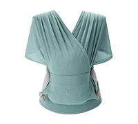 SONARIN Transpirable Fular Portabebés,Ergonómico Portador de Bebé Bandolera Portabebés Ligero Portátil Mochila Portabebés Portadores Elástico para Recién Nacidos de hasta 15 kg(Verde)