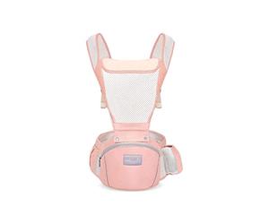 SONARIN Transpirable Multifunción Mochila Portabebés con Asiento de Cadera,Portabebés Portador de Bebé Ergonómico Todas las Posiciones para Recién Nacidos Niños 0-36 Meses(Rosa)