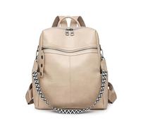 SONARIN Versátil Moda Mochila Mujer,Vintage PU Señoras Mochila Casual Mochilas Escolares Niñas,Bolsa de Hombro Convertible para Universidad Trabajo Viaje(Beis)