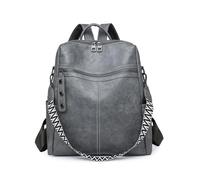 SONARIN Versátil Moda Mochila Mujer,Vintage PU Señoras Mochila Casual Mochilas Escolares Niñas,Bolsa de Hombro Convertible para Universidad Trabajo Viaje(Gris)