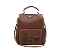 SONARIN Vintage Versátil Mochila Mujer,Moda PU Señoras Mochila Casual Mochilas Escolares Niñas,Bolsa de Hombro Convertible para Universidad Trabajo Viaje(Marrón)